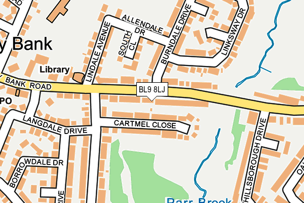 BL9 8LJ map - OS OpenMap – Local (Ordnance Survey)