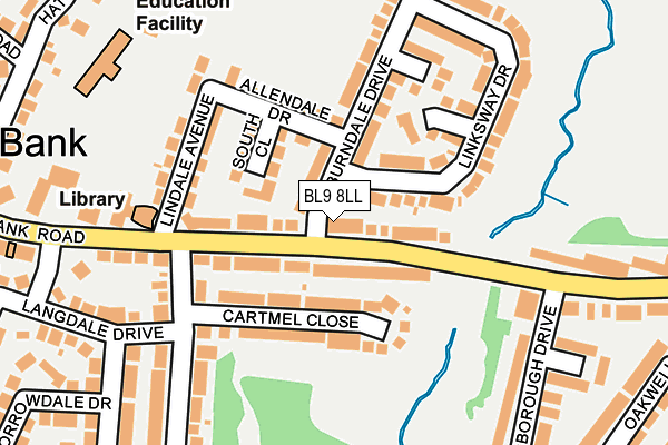 BL9 8LL map - OS OpenMap – Local (Ordnance Survey)