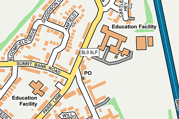 BL9 8LP map - OS OpenMap – Local (Ordnance Survey)