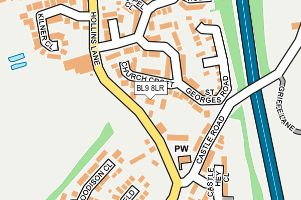 BL9 8LR map - OS OpenMap – Local (Ordnance Survey)