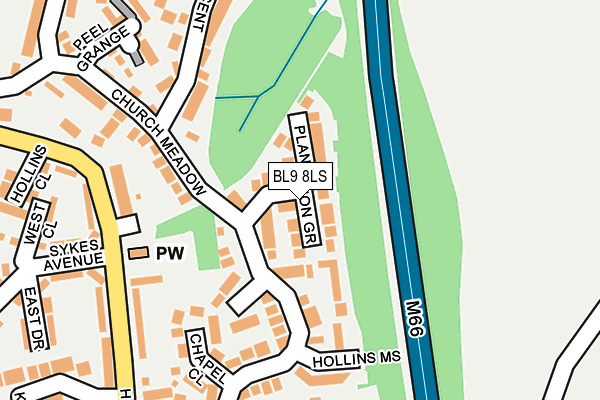 BL9 8LS map - OS OpenMap – Local (Ordnance Survey)