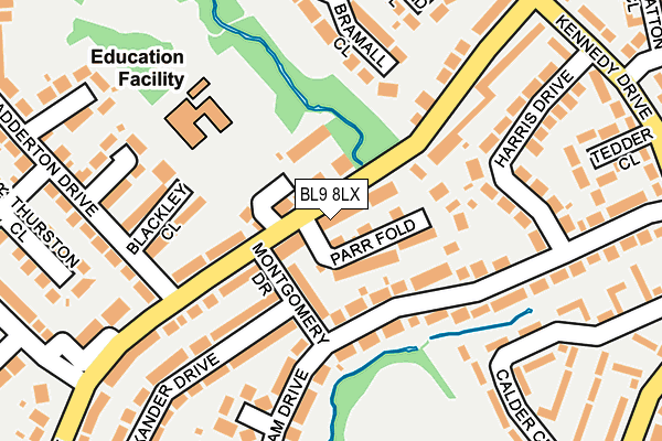 BL9 8LX map - OS OpenMap – Local (Ordnance Survey)