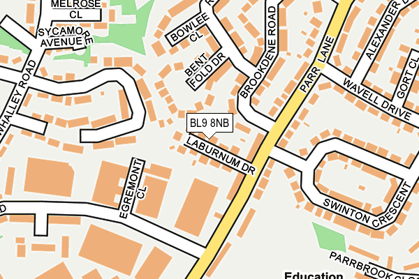 BL9 8NB map - OS OpenMap – Local (Ordnance Survey)