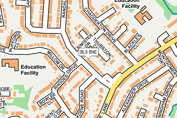 BL9 8NE map - OS OpenMap – Local (Ordnance Survey)