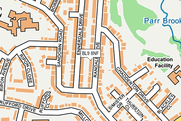 BL9 8NF map - OS OpenMap – Local (Ordnance Survey)