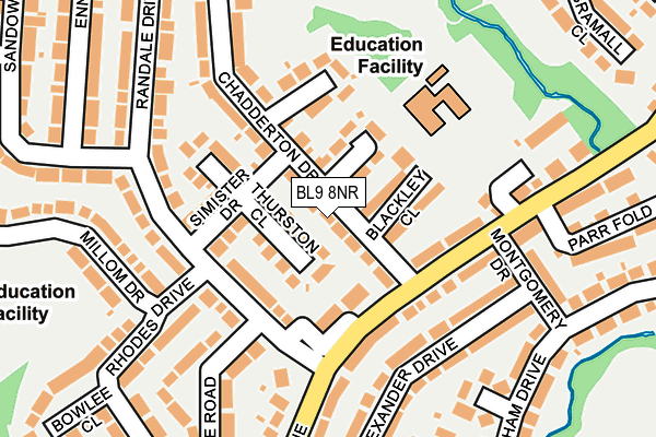 BL9 8NR map - OS OpenMap – Local (Ordnance Survey)