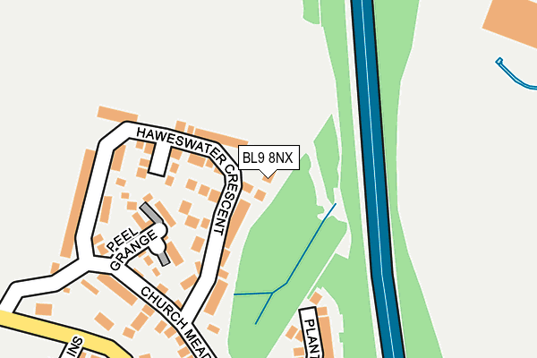 BL9 8NX map - OS OpenMap – Local (Ordnance Survey)