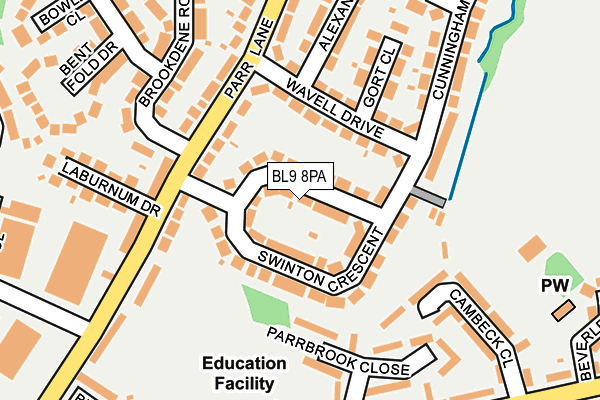 BL9 8PA map - OS OpenMap – Local (Ordnance Survey)