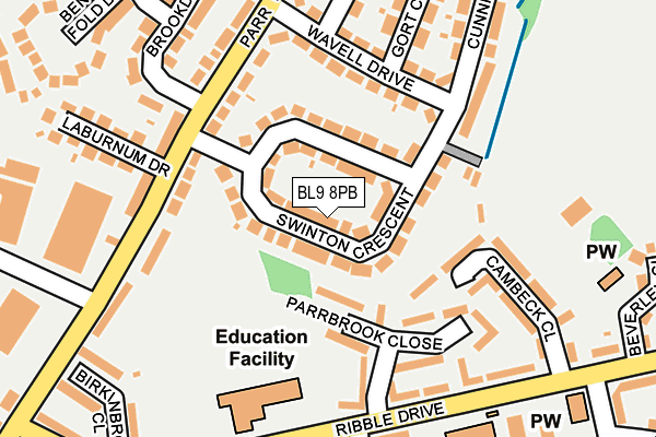 BL9 8PB map - OS OpenMap – Local (Ordnance Survey)