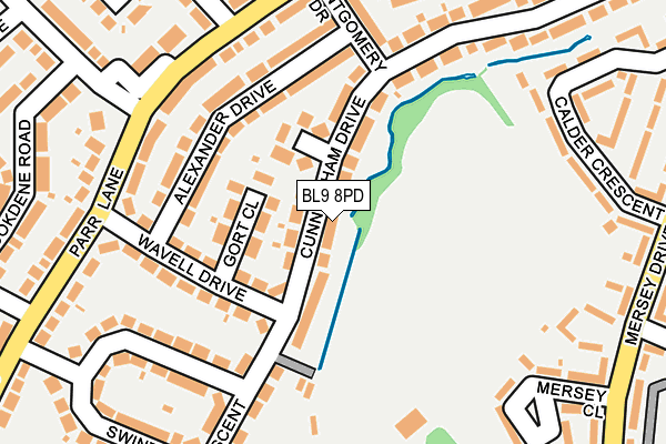 BL9 8PD map - OS OpenMap – Local (Ordnance Survey)