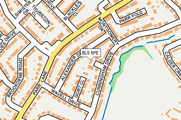 BL9 8PE map - OS OpenMap – Local (Ordnance Survey)