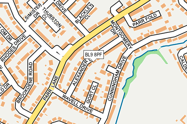 BL9 8PF map - OS OpenMap – Local (Ordnance Survey)
