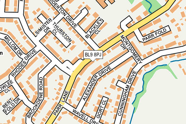 BL9 8PJ map - OS OpenMap – Local (Ordnance Survey)