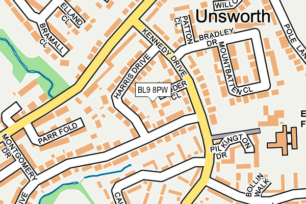 BL9 8PW map - OS OpenMap – Local (Ordnance Survey)