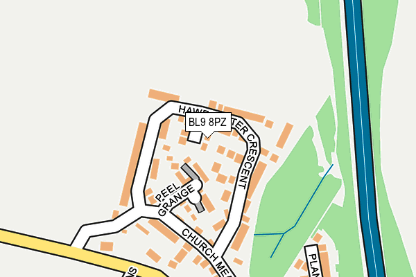 BL9 8PZ map - OS OpenMap – Local (Ordnance Survey)