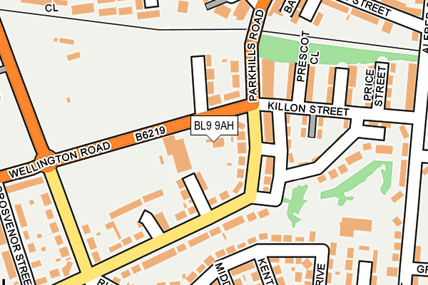 BL9 9AH map - OS OpenMap – Local (Ordnance Survey)