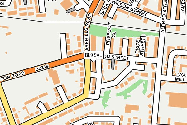 BL9 9AL map - OS OpenMap – Local (Ordnance Survey)