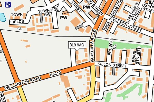 BL9 9AQ map - OS OpenMap – Local (Ordnance Survey)