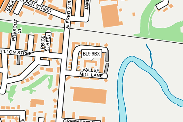 BL9 9BX map - OS OpenMap – Local (Ordnance Survey)