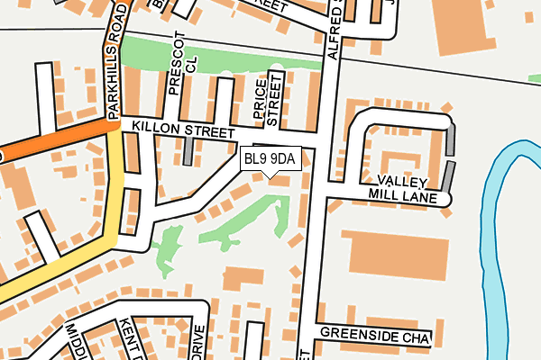 BL9 9DA map - OS OpenMap – Local (Ordnance Survey)