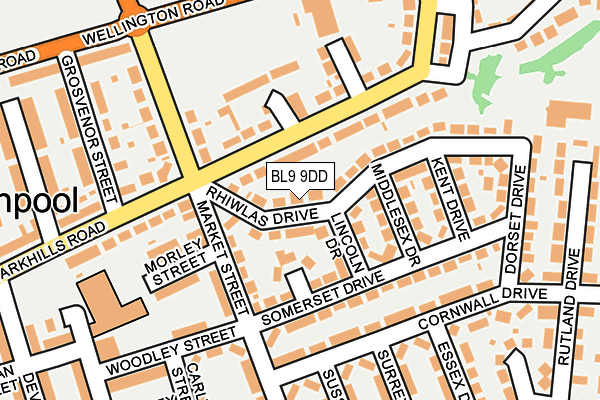 BL9 9DD map - OS OpenMap – Local (Ordnance Survey)