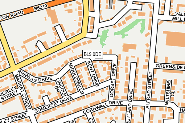 BL9 9DE map - OS OpenMap – Local (Ordnance Survey)