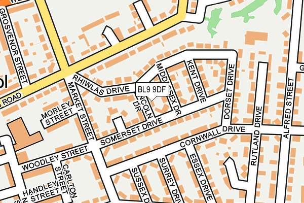 BL9 9DF map - OS OpenMap – Local (Ordnance Survey)