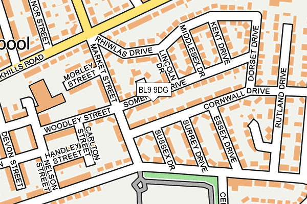 BL9 9DG map - OS OpenMap – Local (Ordnance Survey)