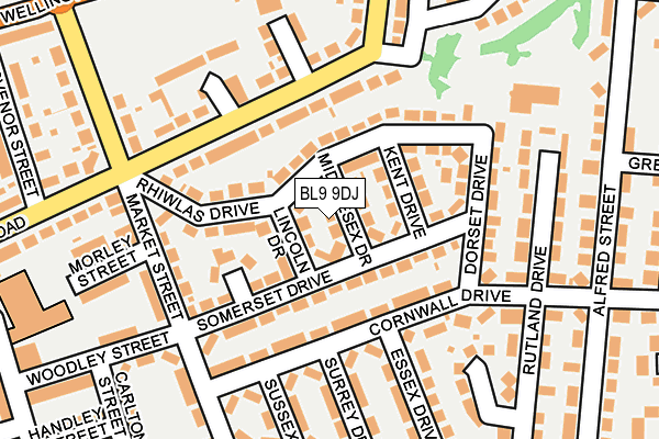BL9 9DJ map - OS OpenMap – Local (Ordnance Survey)