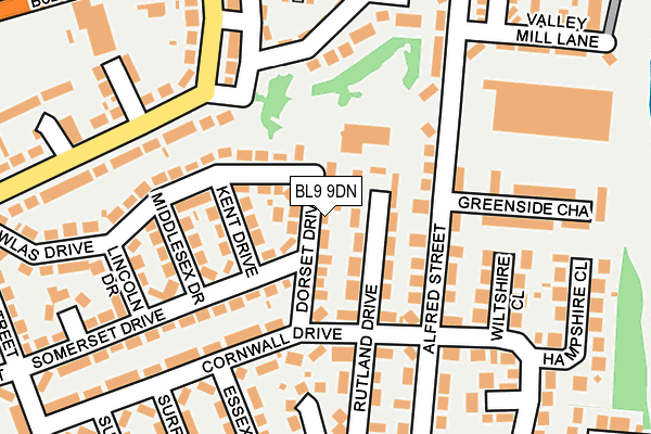 BL9 9DN map - OS OpenMap – Local (Ordnance Survey)