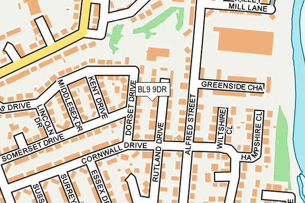 BL9 9DR map - OS OpenMap – Local (Ordnance Survey)