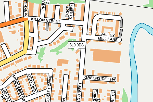 BL9 9DS map - OS OpenMap – Local (Ordnance Survey)