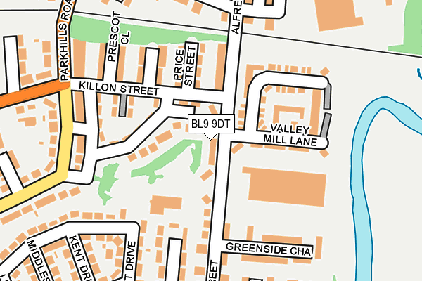 BL9 9DT map - OS OpenMap – Local (Ordnance Survey)