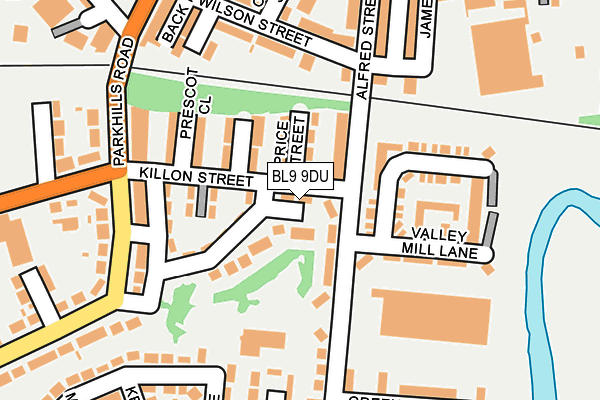 BL9 9DU map - OS OpenMap – Local (Ordnance Survey)