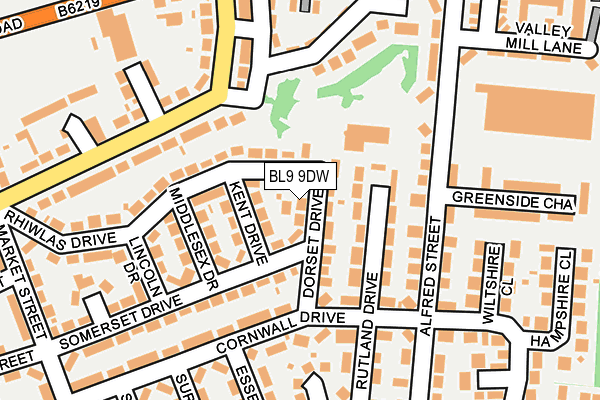 BL9 9DW map - OS OpenMap – Local (Ordnance Survey)
