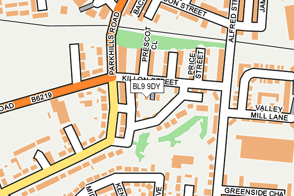 BL9 9DY map - OS OpenMap – Local (Ordnance Survey)