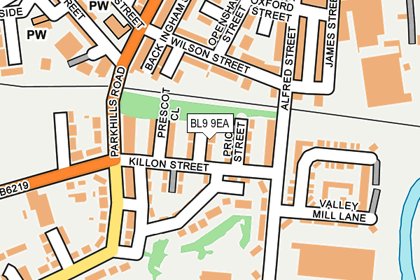 BL9 9EA map - OS OpenMap – Local (Ordnance Survey)