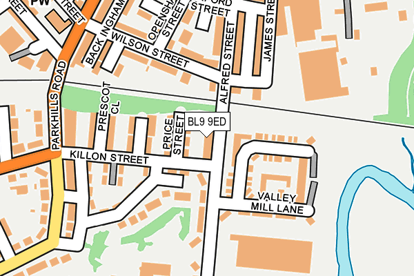 BL9 9ED map - OS OpenMap – Local (Ordnance Survey)