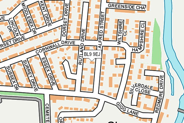 BL9 9EJ map - OS OpenMap – Local (Ordnance Survey)