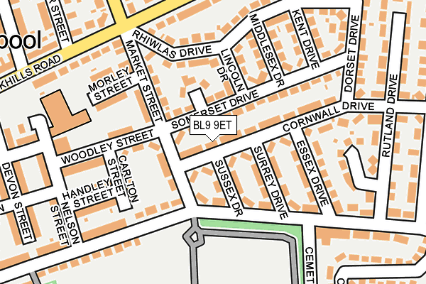 BL9 9ET map - OS OpenMap – Local (Ordnance Survey)