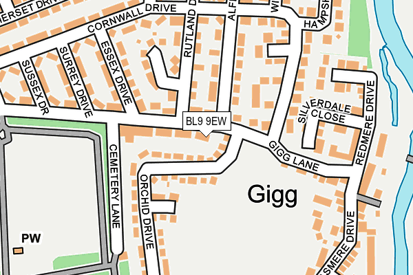 BL9 9EW map - OS OpenMap – Local (Ordnance Survey)