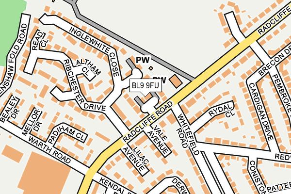 BL9 9FU map - OS OpenMap – Local (Ordnance Survey)