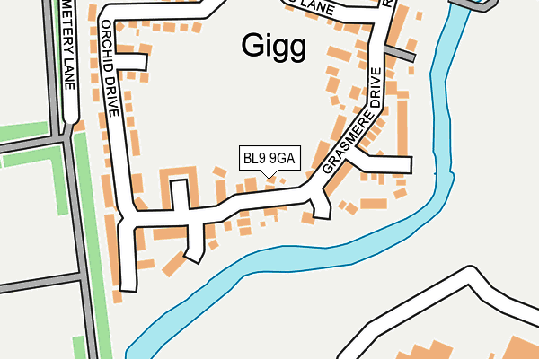 BL9 9GA map - OS OpenMap – Local (Ordnance Survey)