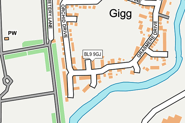 BL9 9GJ map - OS OpenMap – Local (Ordnance Survey)