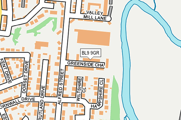 BL9 9GR map - OS OpenMap – Local (Ordnance Survey)