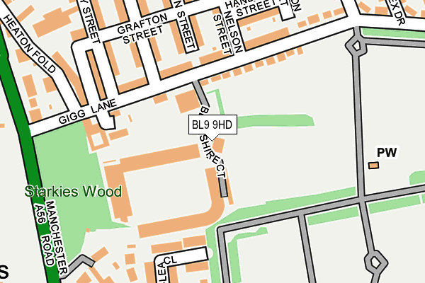 BL9 9HD map - OS OpenMap – Local (Ordnance Survey)