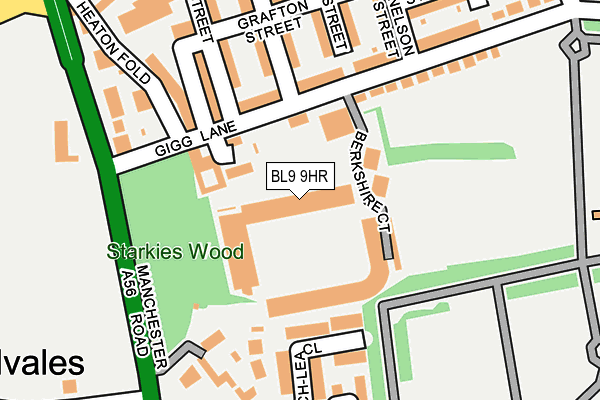 BL9 9HR map - OS OpenMap – Local (Ordnance Survey)