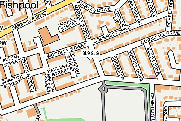 BL9 9JG map - OS OpenMap – Local (Ordnance Survey)