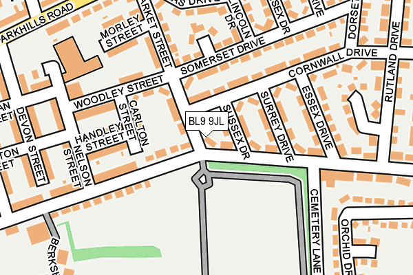 BL9 9JL map - OS OpenMap – Local (Ordnance Survey)