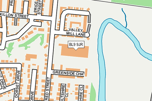 BL9 9JR map - OS OpenMap – Local (Ordnance Survey)
